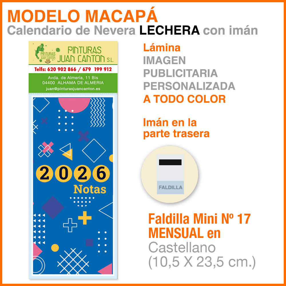 Modelo Macapá Lechera Mini · Lámina con imán para nevera - Imagen 2