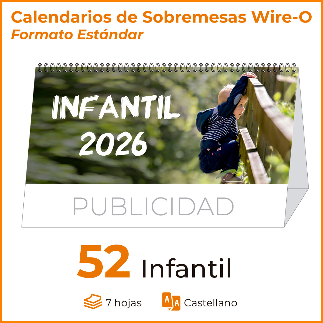 SOBREMESAS 52 INFANTIL con fotos de niños