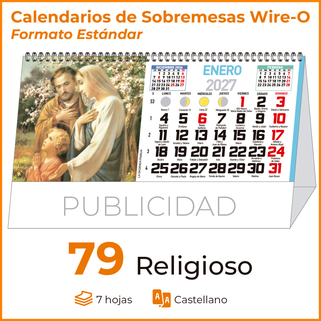 SOBREMESA 79 religioso CON IMÁGENES DE SANTOS - Imagen 2