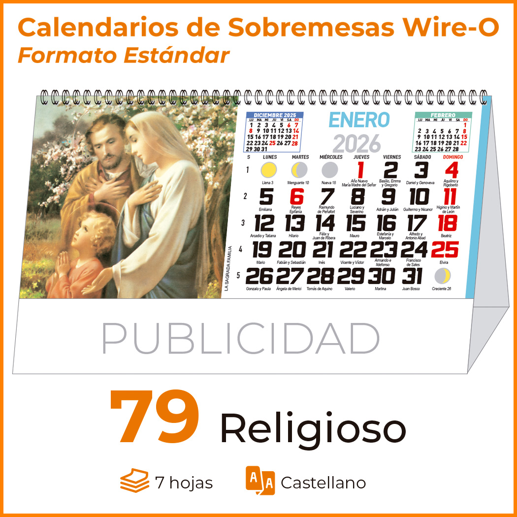 SOBREMESA 79 religioso CON IMÁGENES DE SANTOS - Imagen 2