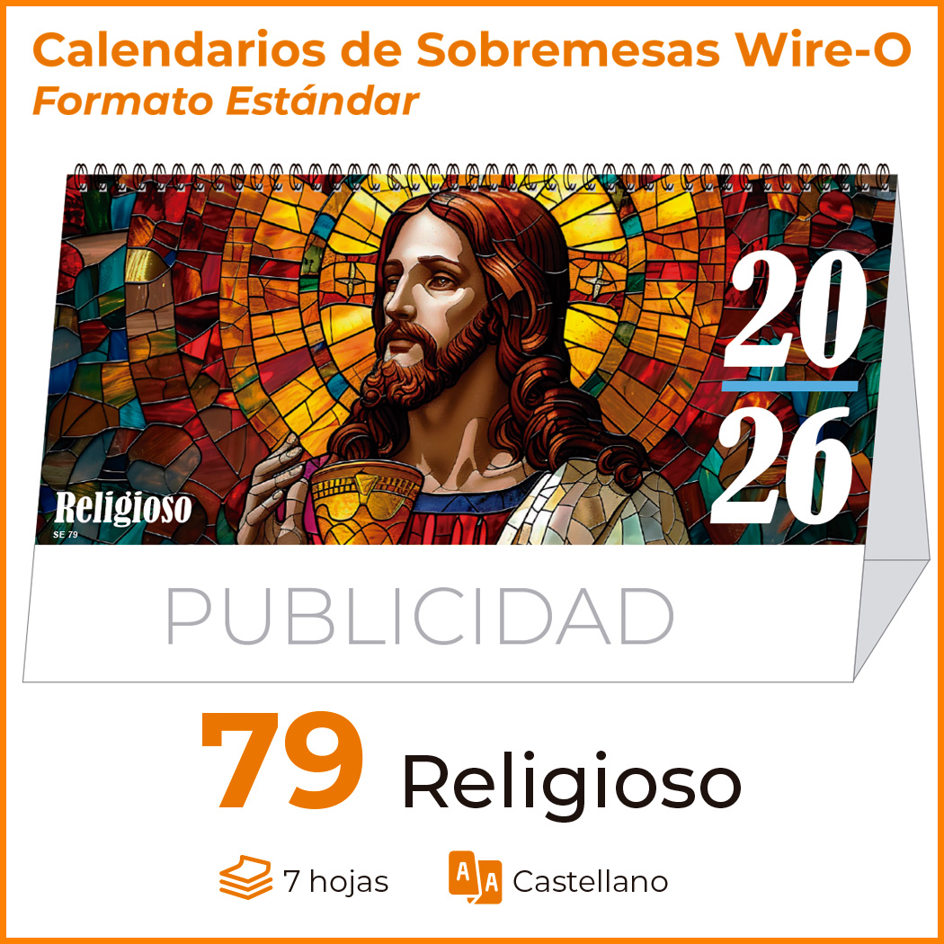 SOBREMESA 79 religioso CON IMÁGENES DE SANTOS