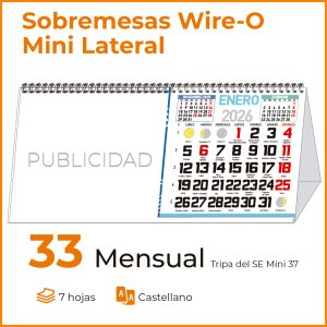 Sobremesa MINI 33 MENSUAL  IMPRESIÓN LATERAL