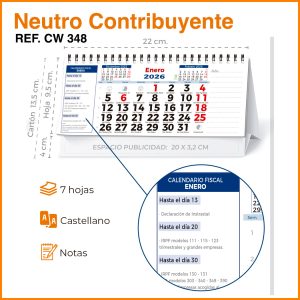 Sobremesa NEUTRO CONTRIBUYENTE  Ref.: CW 348