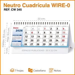 Sobremesa NEUTRO CUADRÍCULA Ref.: CW 345