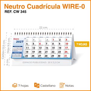 Sobremesa NEUTRO CUADRÍCULA Ref.: CW 345