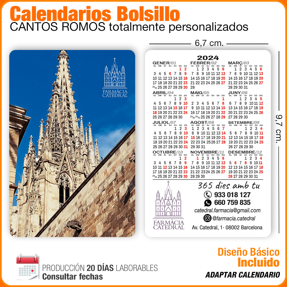 Calendarios de BOLSILLO Totalmente Personalizados - Imagen 3