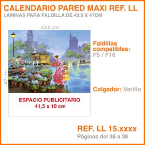 Calendarios de pared MAXI  con Láminas de reimpresión LL