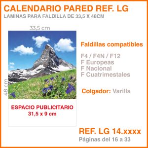 Calendarios de pared con Láminas de reimpresión LG