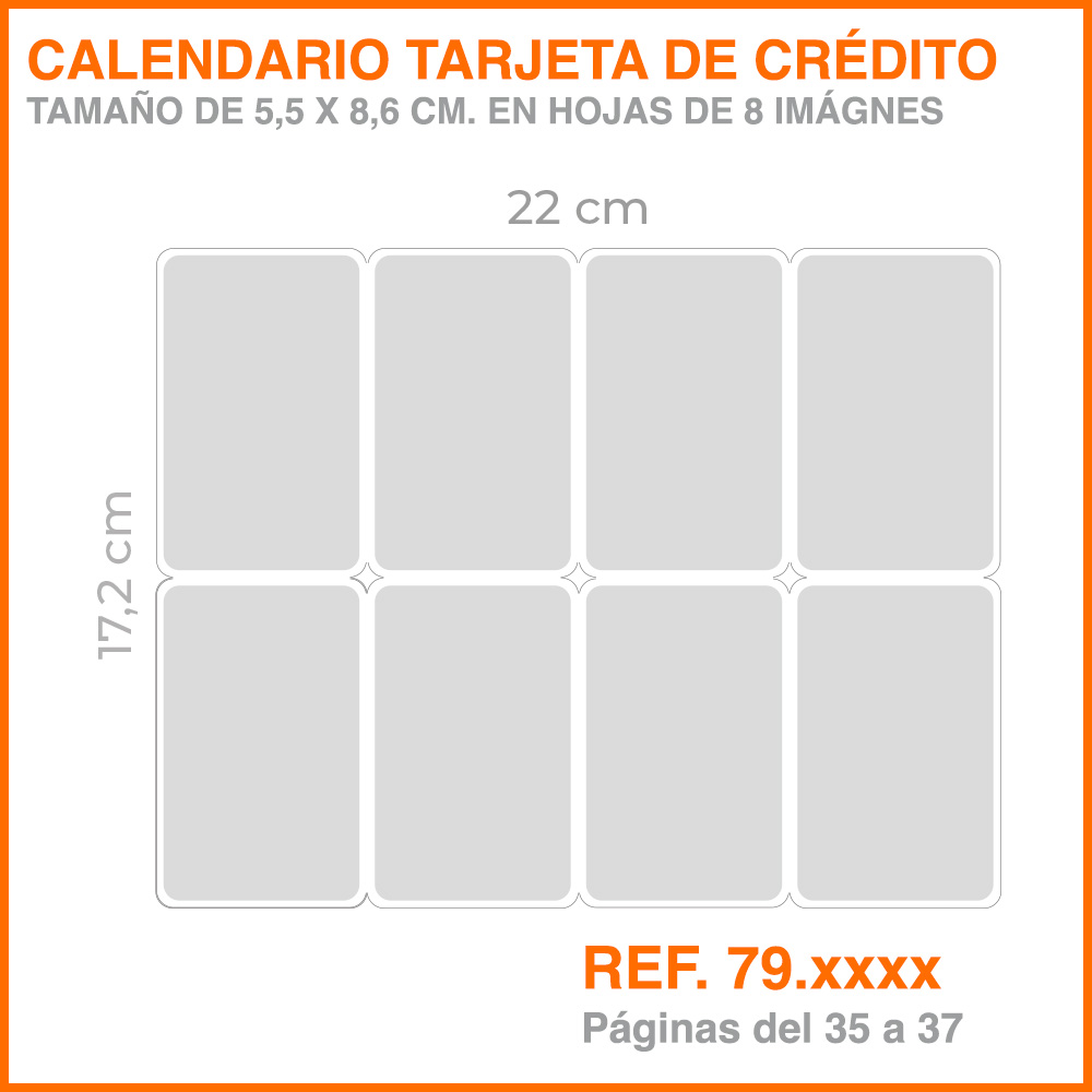Calendario Tipo Tarjeta de Crédito – Reimpresión Catálogo - Imagen 3