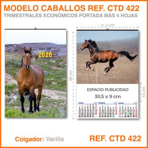 Calendario Trimestral · Modelo CABALLOS - REF. CTD 422