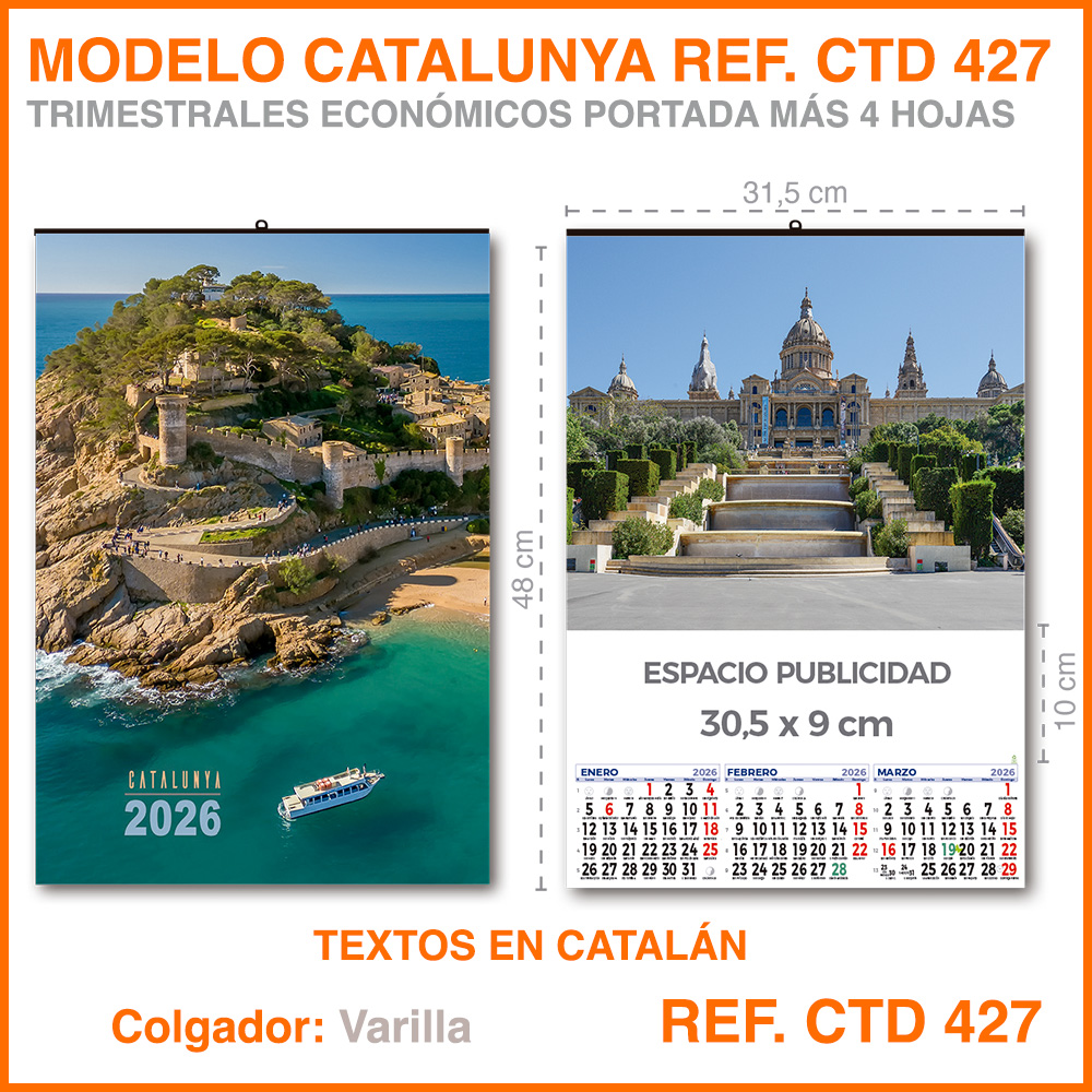 Calendario Trimestral · Modelo   CATALUNYA - REF. CTD 427