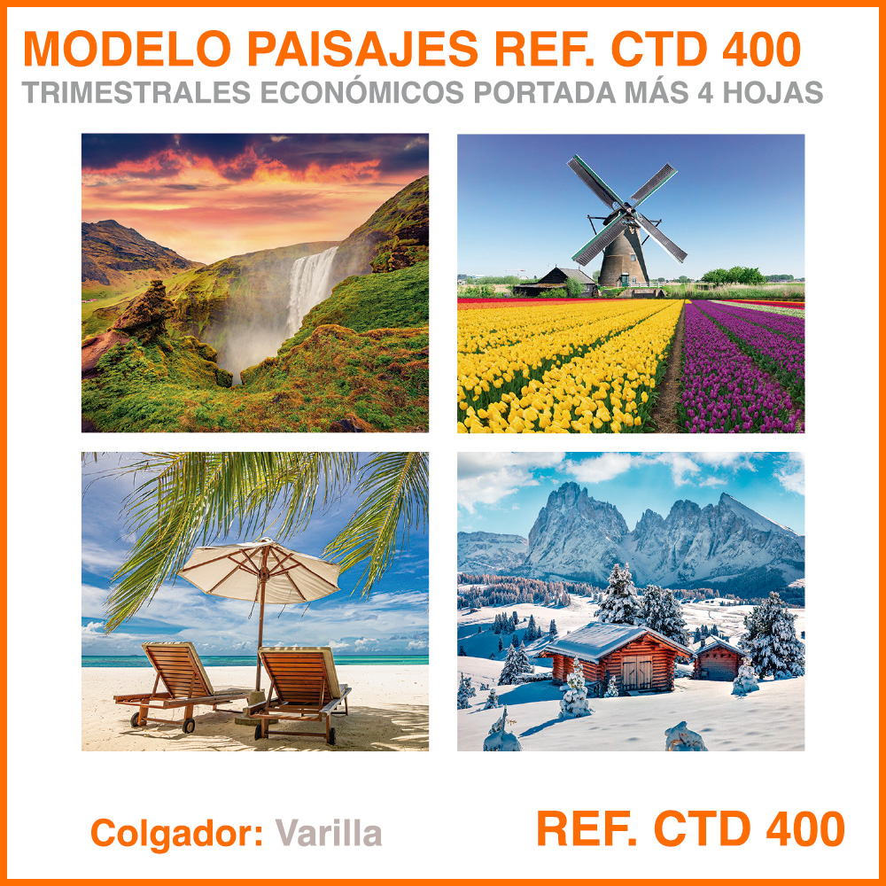 Calendario Trimestral · Modelo PAISAJES - REF. CTD 400 - Imagen 2