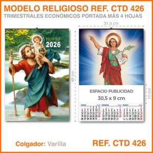 Calendario Trimestral · Modelo  RELIGIOSO - REF. CTD 426