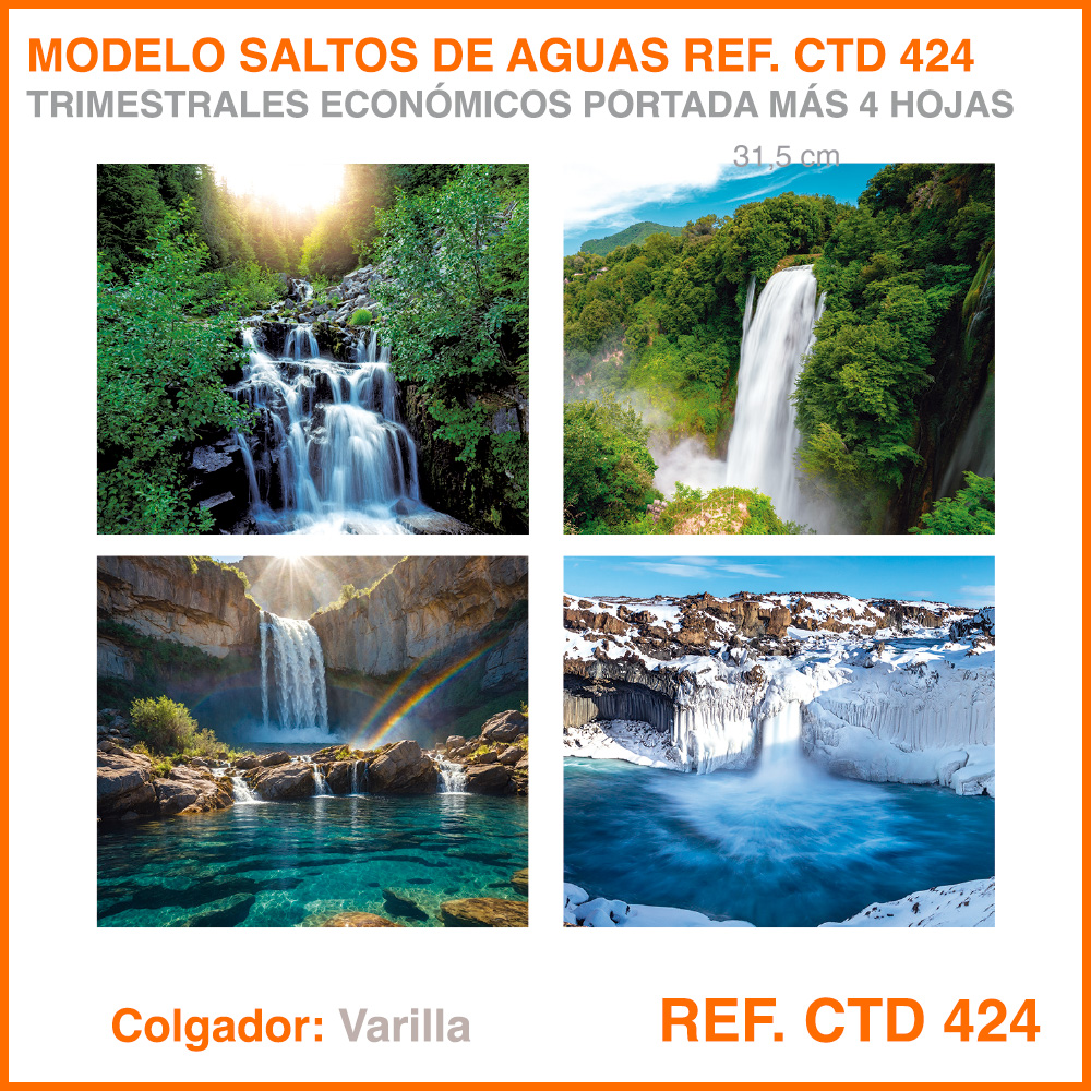 Calendario Trimestral · Modelo  SALTOS DE AGUA - REF. CTD 424 - Imagen 3