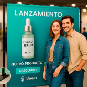 Photocall Eco – Estructura Telescópica + Visual Intercambiable